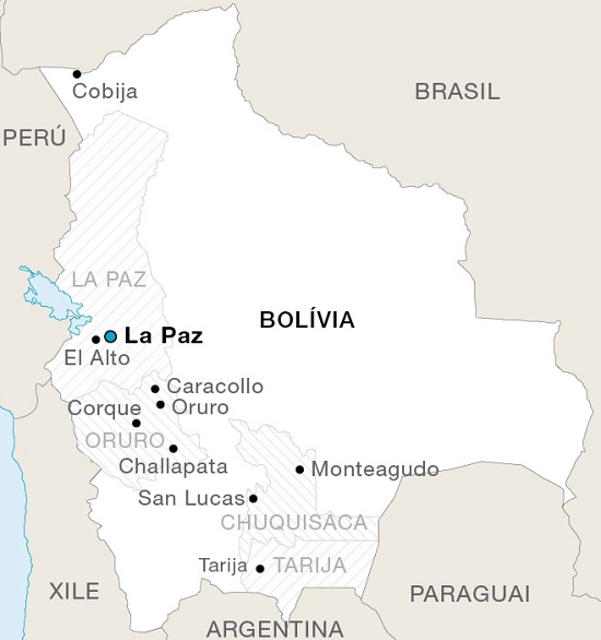 Mapa de Bolívia