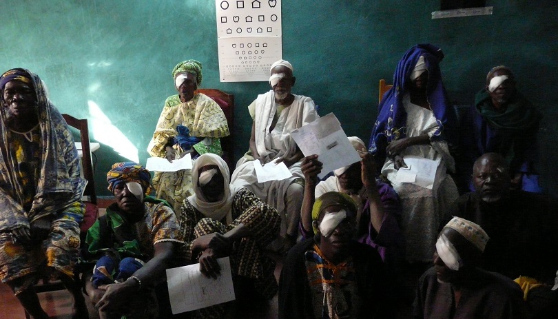 Group of people after eye surgery