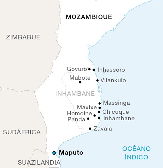 Mapa de Mozambique