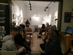 Opening ceremony of the Munduko begiak's headquarters in Pamplona