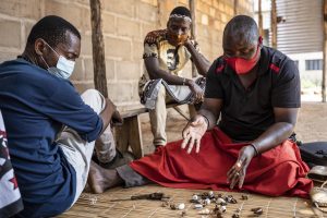 Traditional healer during a session