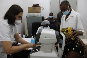 Eye examination of a woman