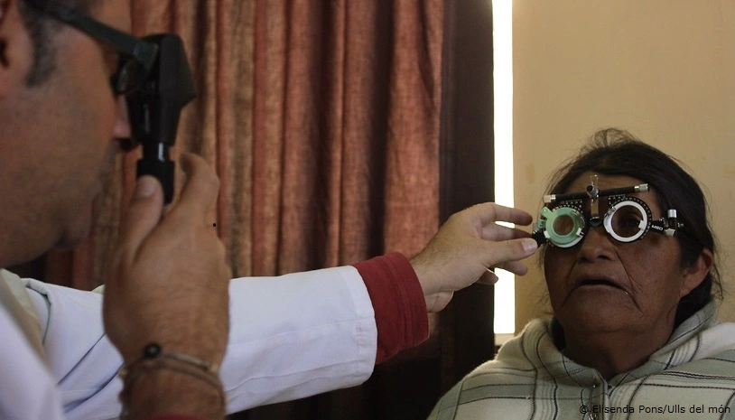 Woman getting checked in Bolivia