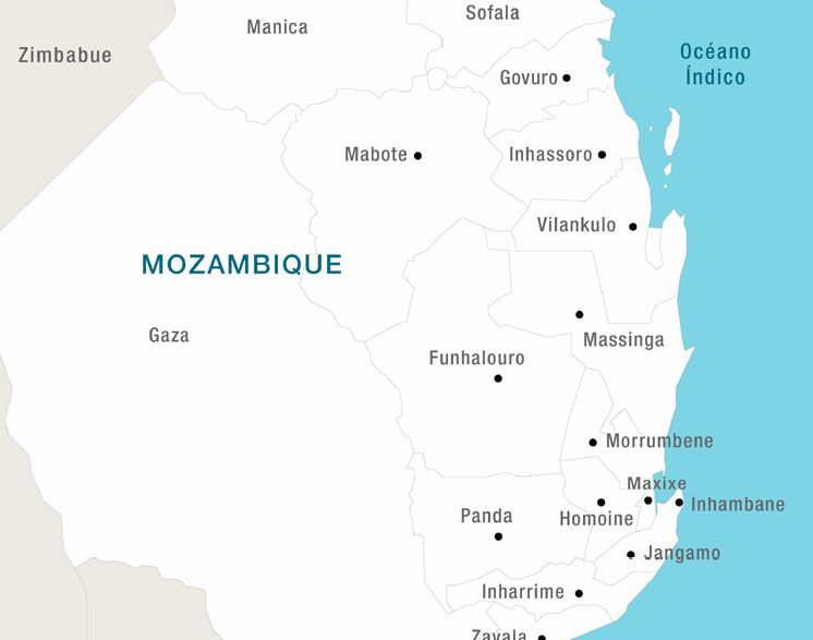 Mapa de Mozambique