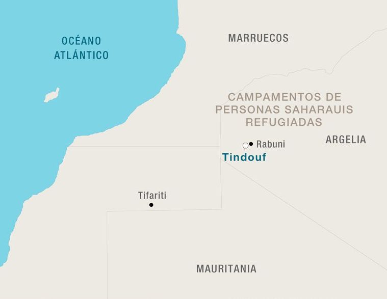 Mapa de los campamentos de Tinduf