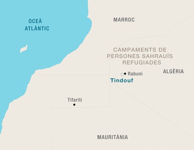 Mapa dels campaments a Tinduf